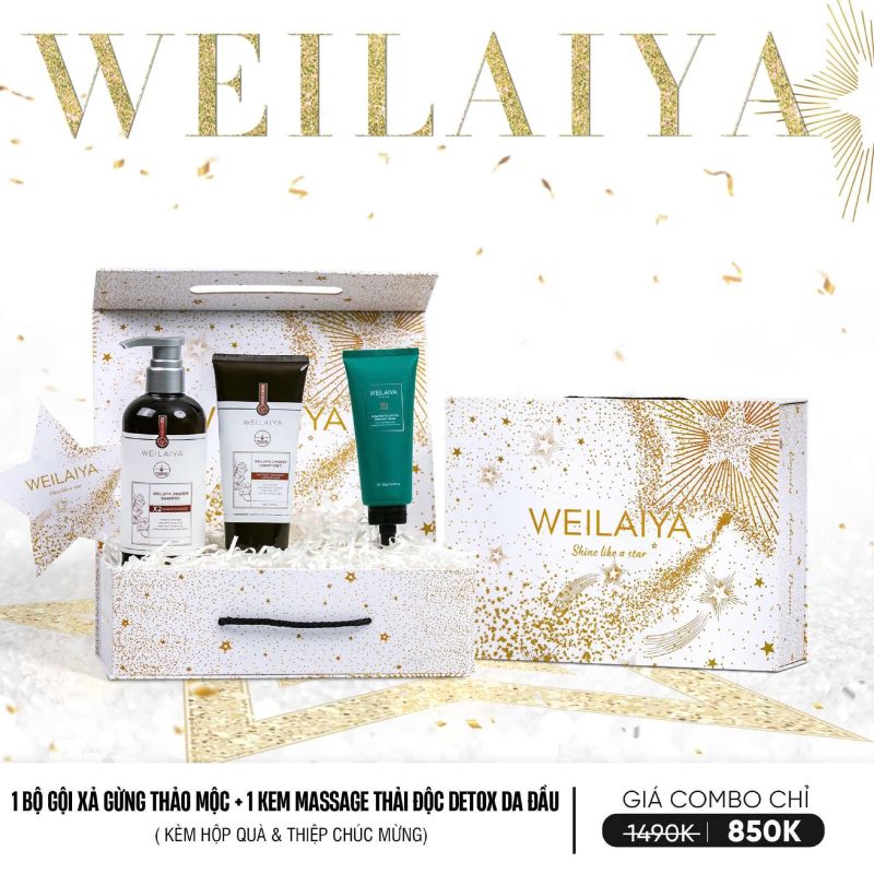 Set quà Cặp gội Gừng Thảo mộc & Kem Massage Detox Da đầu