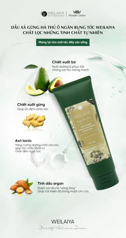 Thành phần dầu xả gừng hà thủ ô Weilaiya