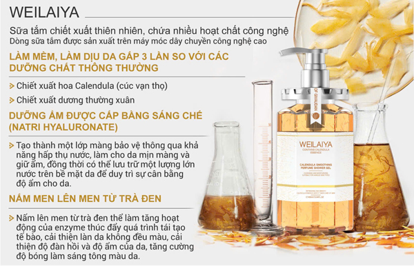 Công dụng của Sữa tắm Weilaiya Hoa Cúc